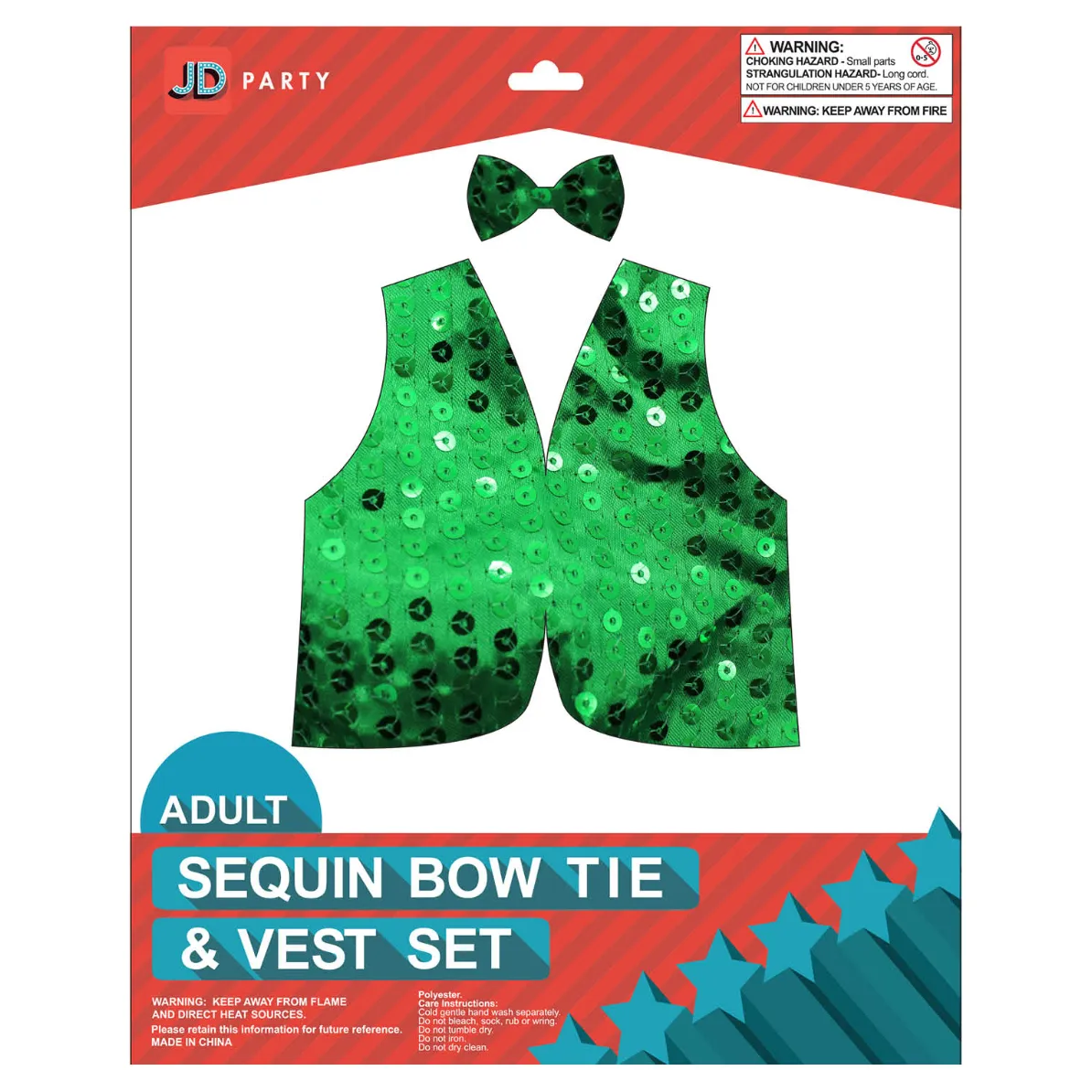 Adult Sequin Bow Tie & Vest Set