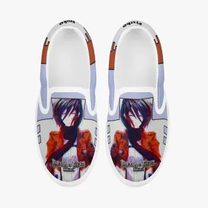 Attack On Titan Mikasa Ackerman Kids Slip Ons Anime Shoes