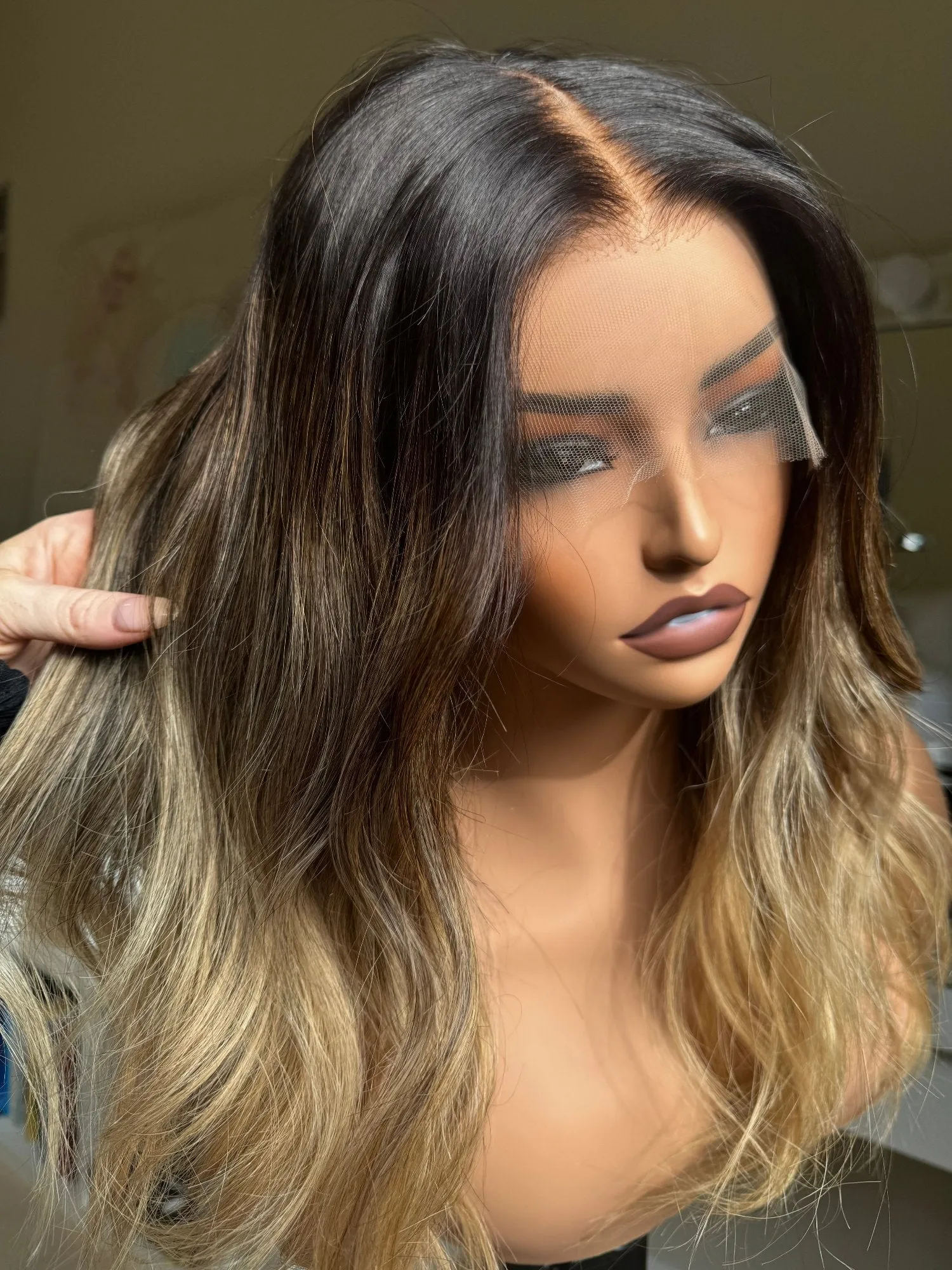 BETH Ombre Brown Human Hair Lace Front Wig