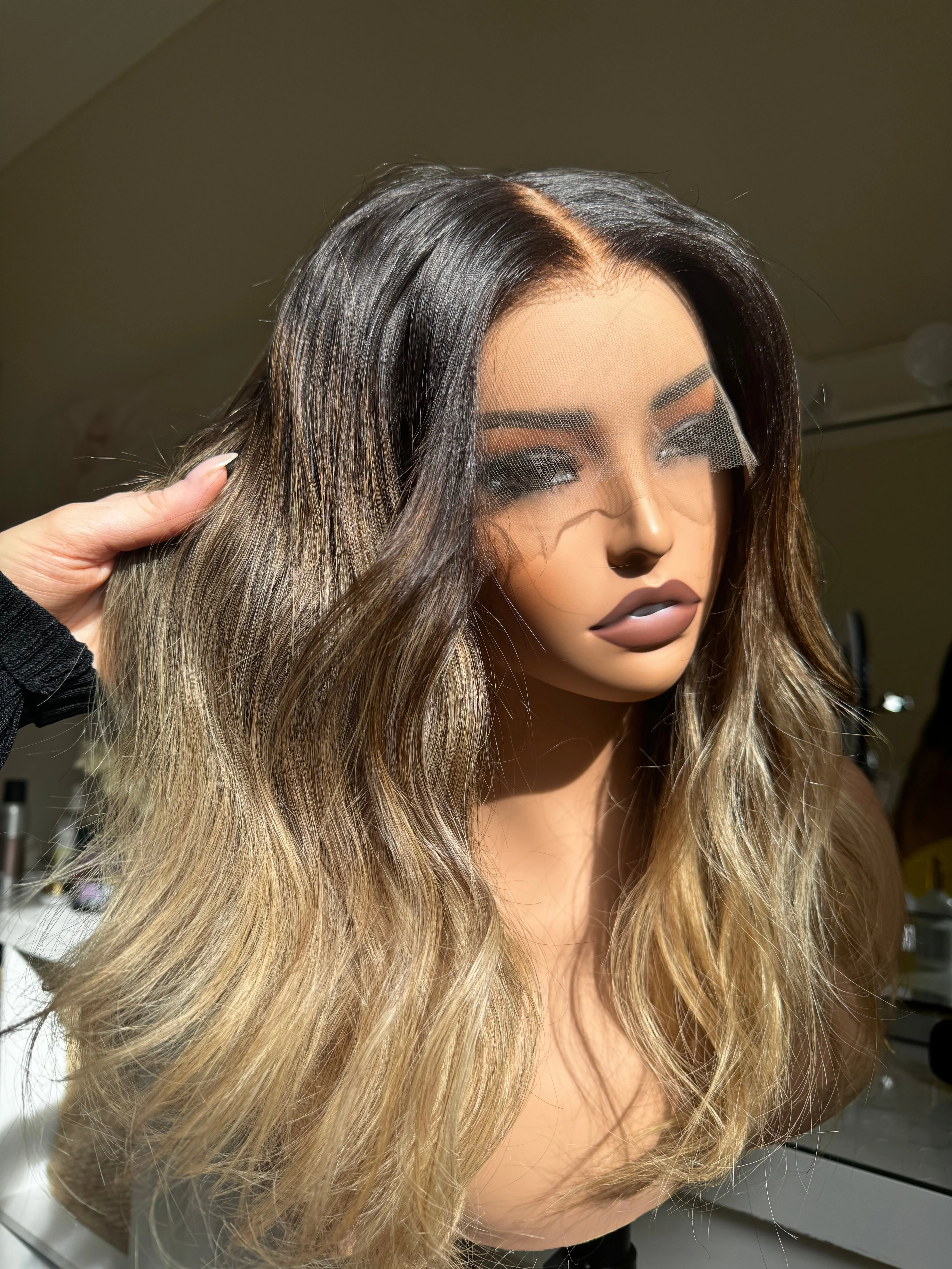 BETH Ombre Brown Human Hair Lace Front Wig