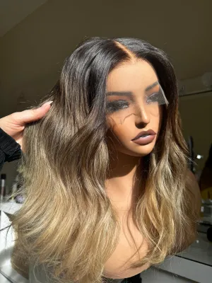 BETH Ombre Brown Human Hair Lace Front Wig