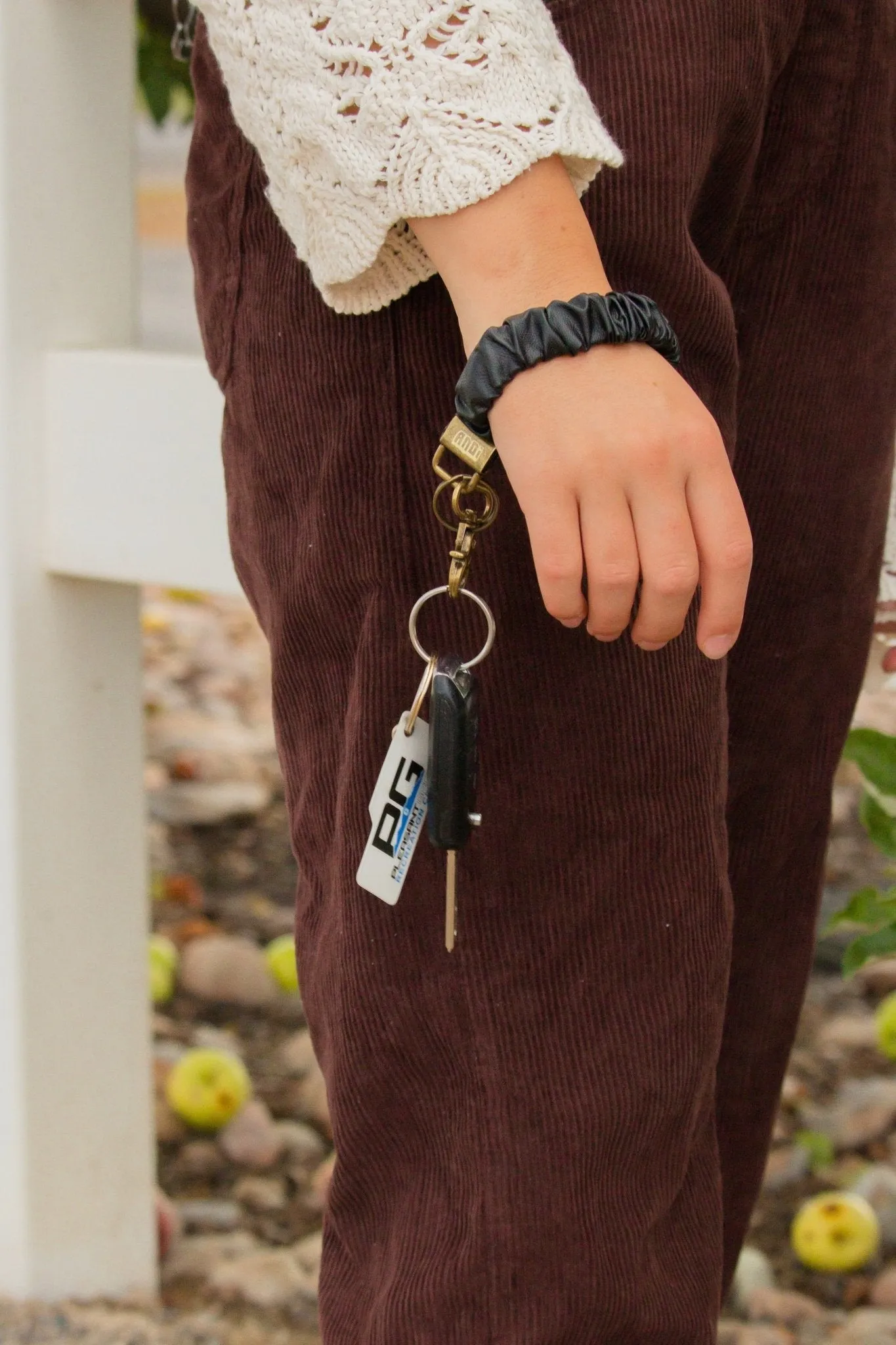 Black Leather Keychain