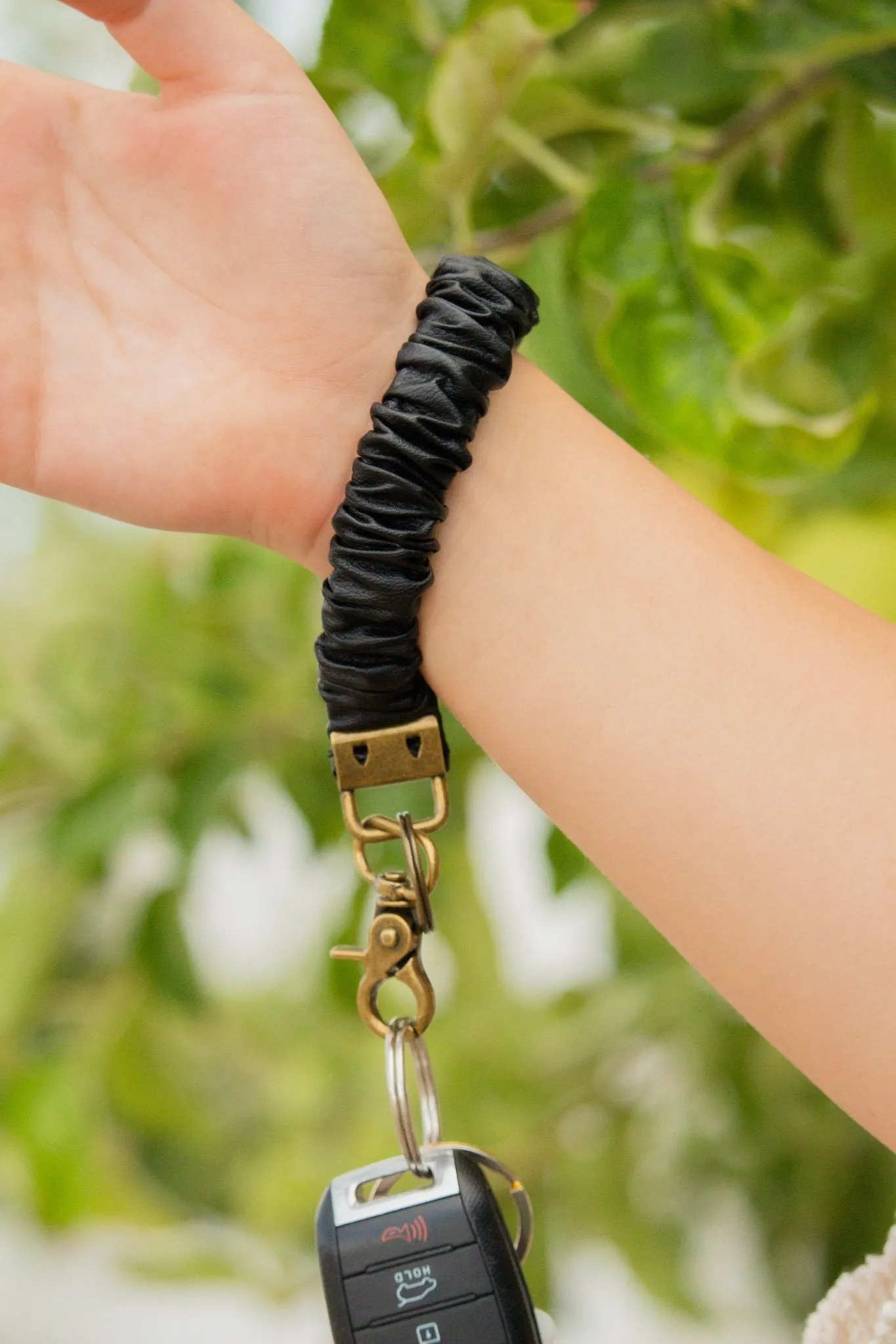 Black Leather Keychain