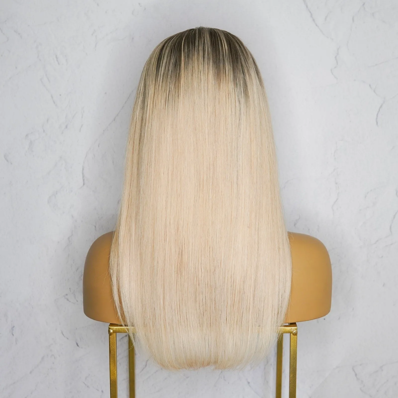 CHERI Ash Blonde Root Human Hair Lace Front Wig