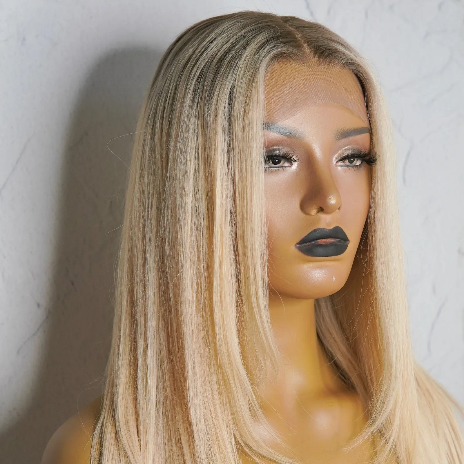CHERI Ash Blonde Root Human Hair Lace Front Wig