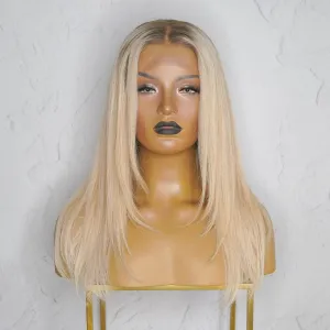 CHERI Ash Blonde Root Human Hair Lace Front Wig