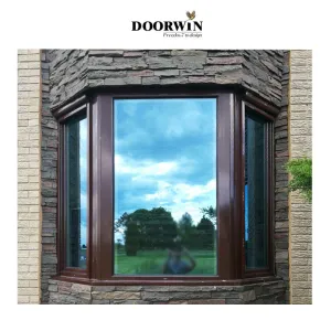 Doorwin 2021European style aluminium tilt turn window for hurricane case bay window lowes High quality bay windows for sale
