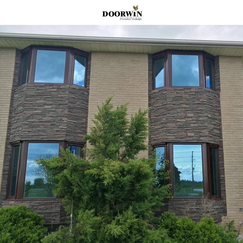 Doorwin 2021European style aluminium tilt turn window for hurricane case bay window lowes High quality bay windows for sale