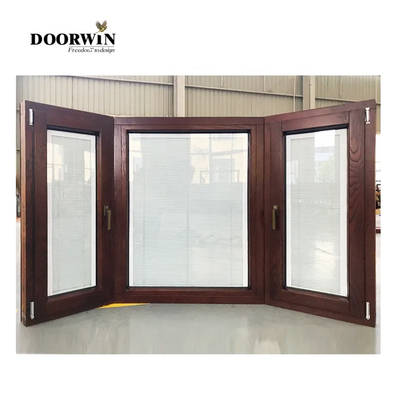 Doorwin 2021European style aluminium tilt turn window for hurricane case bay window lowes High quality bay windows for sale