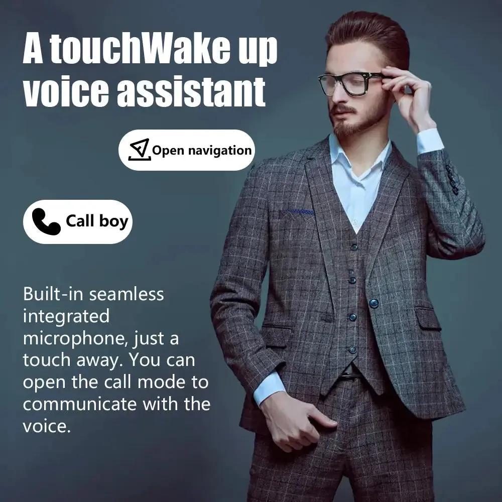 LAXASFIT E13 Bluetooth Smart Glasses With Automatic Adjustment Wireless Bluetooth Headset Anti Blue Light Sunglasses Man Woman