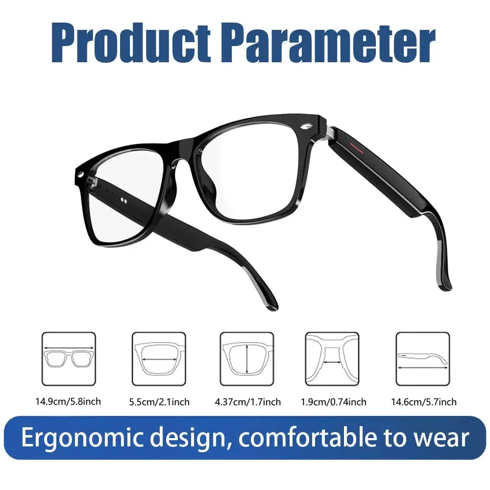 LAXASFIT E13 Bluetooth Smart Glasses With Automatic Adjustment Wireless Bluetooth Headset Anti Blue Light Sunglasses Man Woman