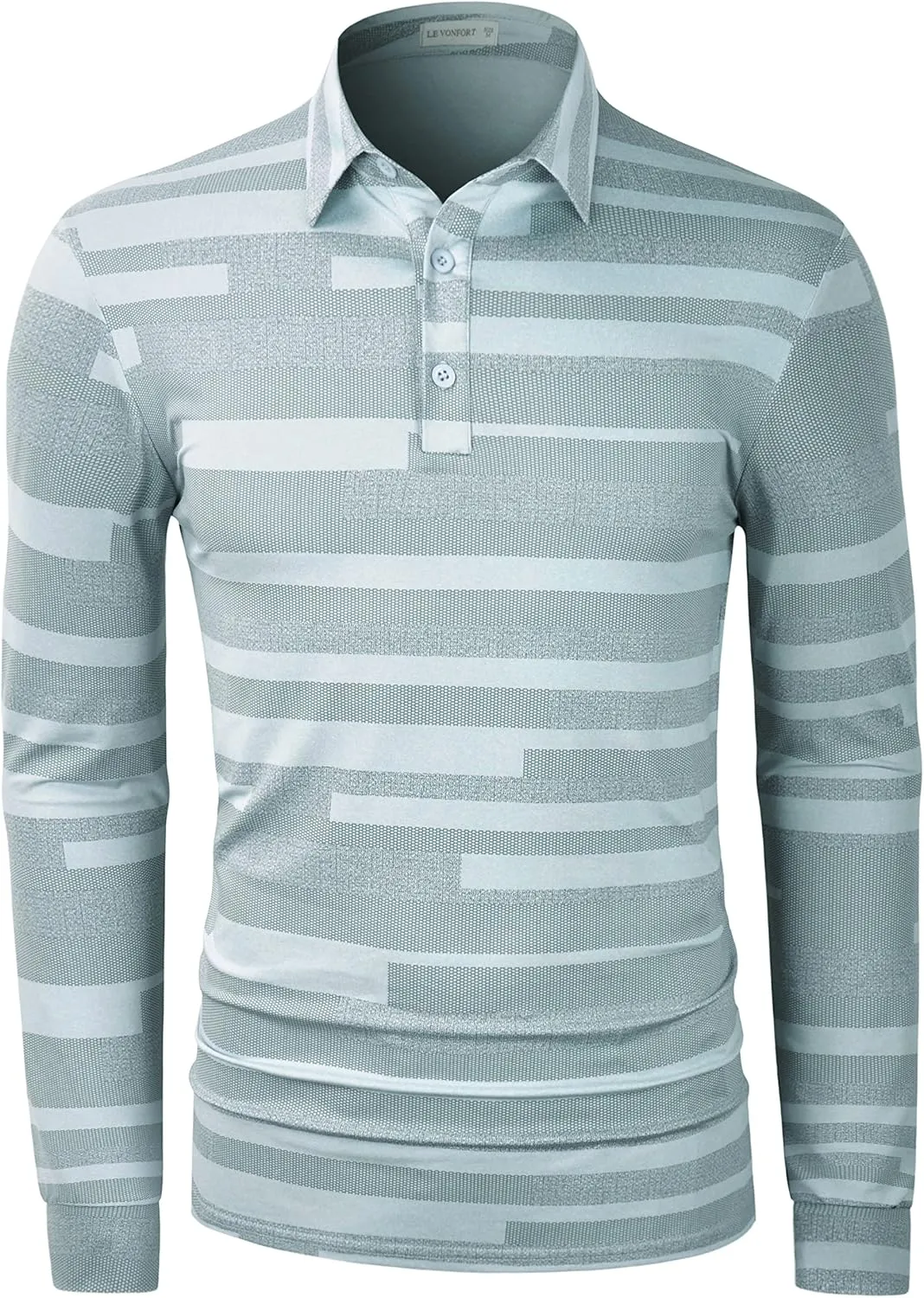 Long Sleeve Polo Shirts for Men Casual Dress Polo Tee Shirts Lightweight Quick Dry Collared Golf Shirt