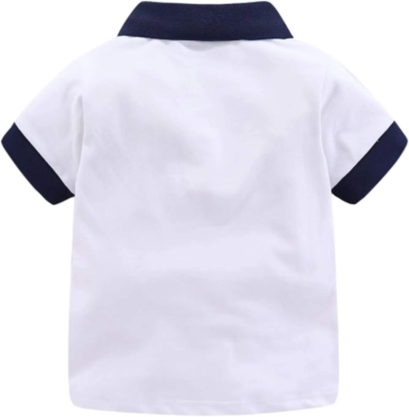 Mud Kingdom Boys Pique Polo Shirts for Toddler Short Sleeve Stripe Plain 1-9 Years