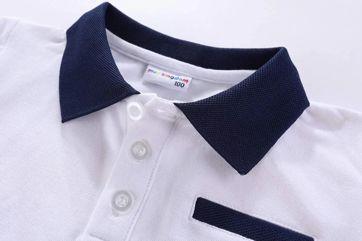 Mud Kingdom Boys Pique Polo Shirts for Toddler Short Sleeve Stripe Plain 1-9 Years
