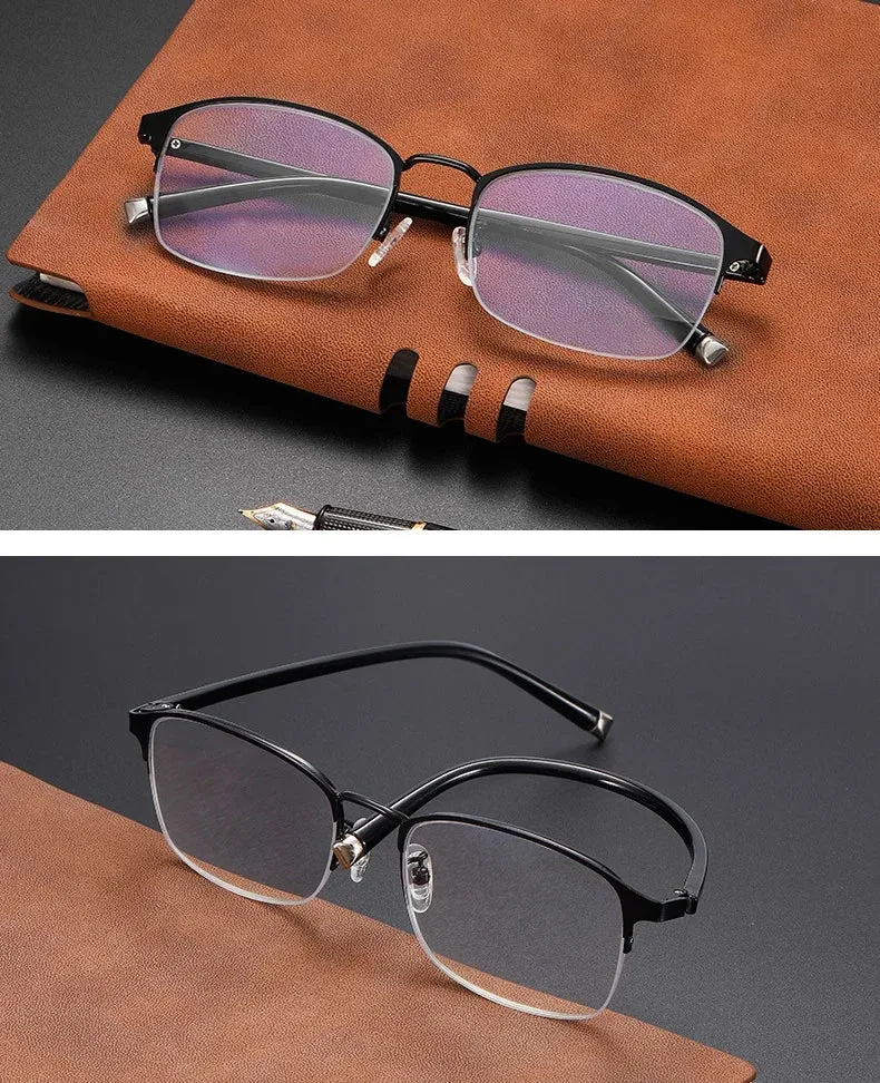 Photochromic Eyewear Multifocal Smart Zoom Sunglasses Anti-blue Light Far Sight Glasses Unisex Half Frame Presbyopia Glasses