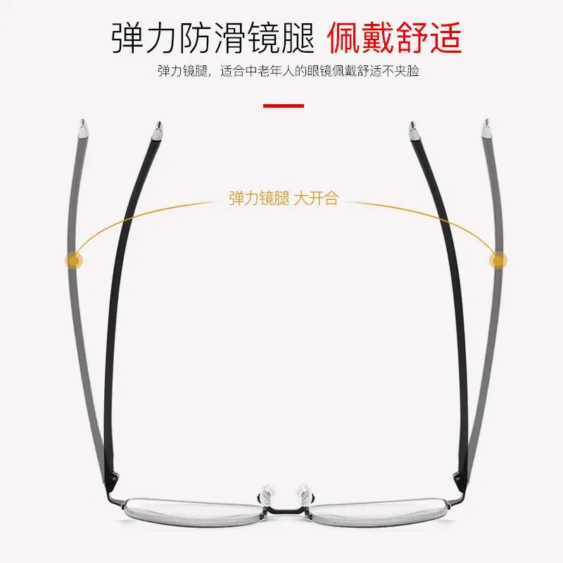 Photochromic Eyewear Multifocal Smart Zoom Sunglasses Anti-blue Light Far Sight Glasses Unisex Half Frame Presbyopia Glasses