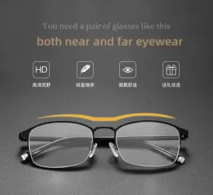 Photochromic Eyewear Multifocal Smart Zoom Sunglasses Anti-blue Light Far Sight Glasses Unisex Half Frame Presbyopia Glasses