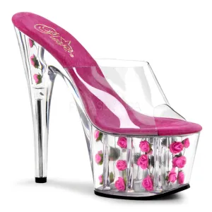 Pink Flower Filled Platform Slide