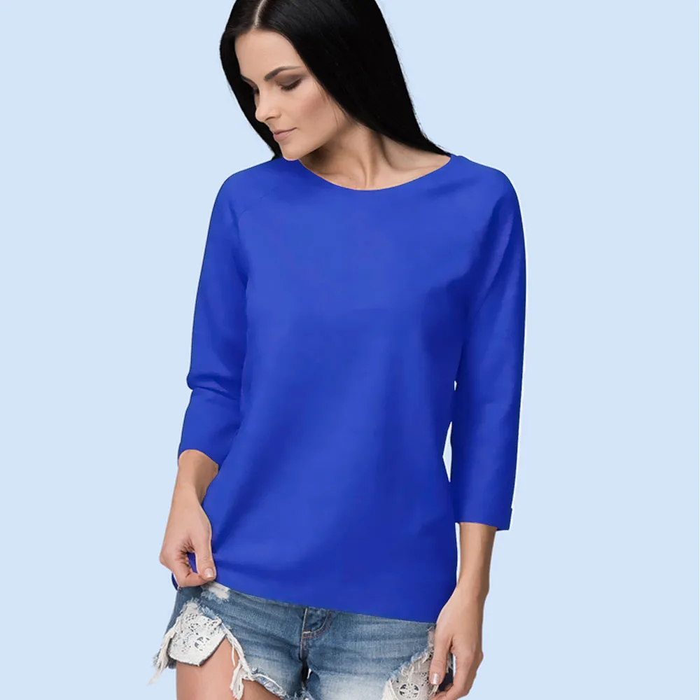Royal Blue 3/4th Sleeves Top