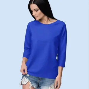 Royal Blue 3/4th Sleeves Top