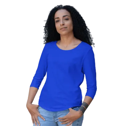 Royal Blue 3/4th Sleeves Top