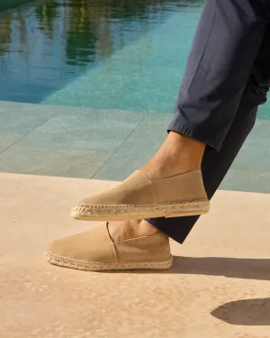 Suede Squared Toe Espadrilles - M28CQ - Hamptons Washed Beige